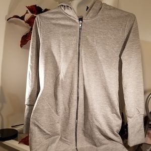 Grey Sweatshirt long zippered jacket